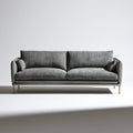 Trzyosobowa sofa szara ze złotymi nogami 220 x 92 x 82 cm