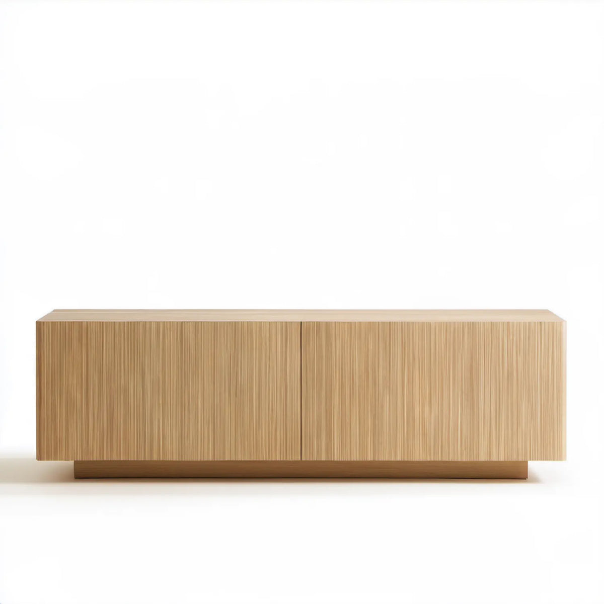 Szafka RTV 3-drzwiowa z laminowanego MDF, dąb naturalny, 180 × 40 × 60 cm