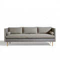 Trzyosobowa sofa szaro-złota 220 x 90 x 85 cm z tapicerką poliestrową